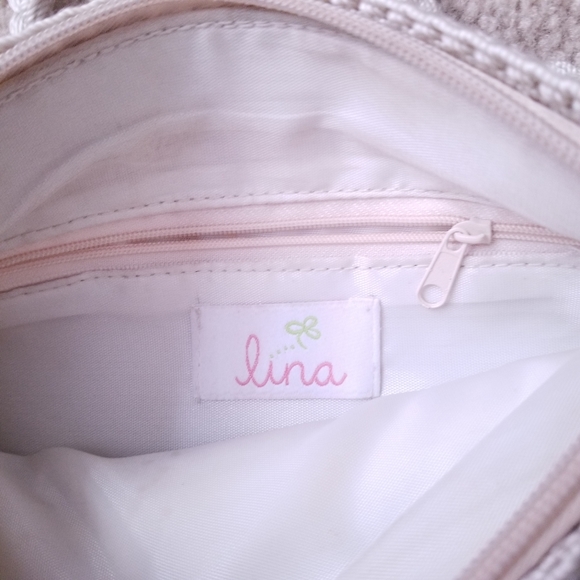 Cute Light Beige and Brown Crochet Knit Weave Shoulder Purse - Picture 10 of 12